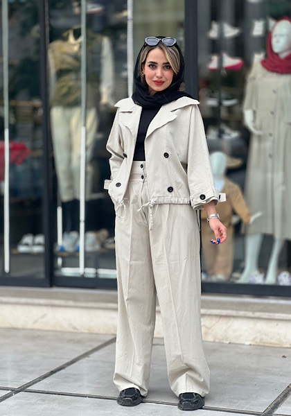 ست کراپ کت و شلوارلینن کد110